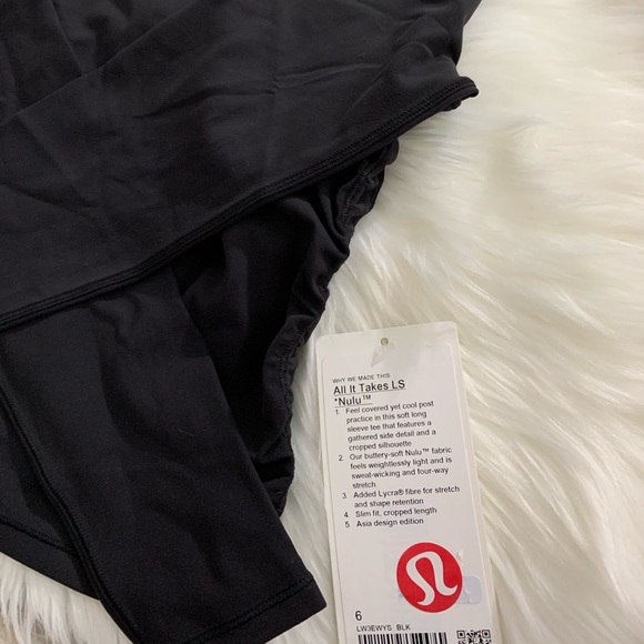 *SOLD* NWT lululemon all it takes long sleeve 6 - Picture 6 of 8